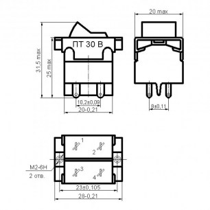 ПТ-30 клавишный переключатель  даташит схема