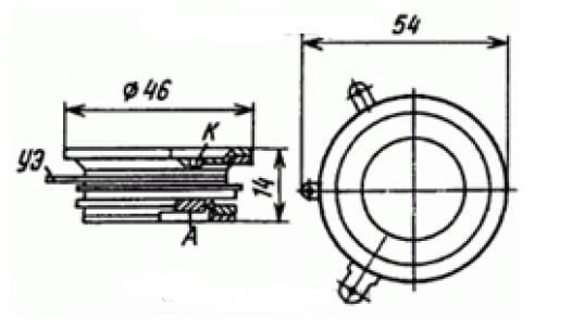 КУ701Г тиристор низковольтный  схема фото