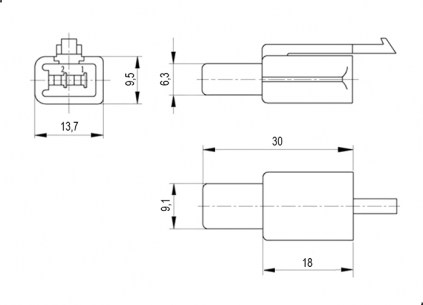 DJ7021A-2.8-11 (18AWG 300mm) автомобильный соединитель RUICHI даташит схема