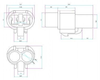 DJ7021-2-21 (18AWG 300mm) автомобильный соединитель RUICHI даташит схема